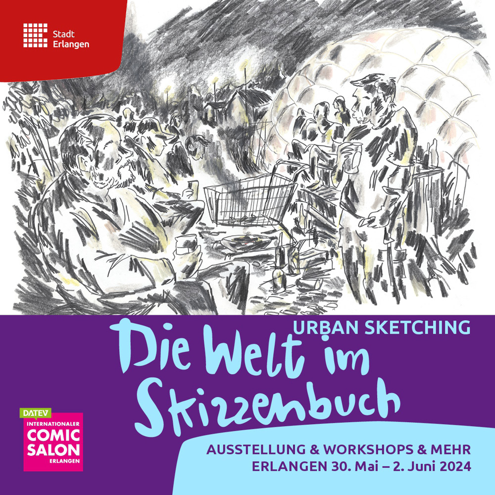 30. Mai – 2. Juni | Urban Sketching auf dem Comicsalon Erlangen